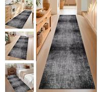 SUCERU Runner Rugs Non-Slip Washable Carpet Runners for Hallway Black Grey Modern Indoor Entryway Mats 60X80CM Area Carpets Living Room Bedroom Kitchen Floor Mat Doormat