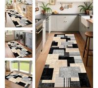 SUCERU Runner Rugs Non-Slip Washable Carpet Runners for Hallway Brown Black Grey Indoor Entryway Mats 120X300CM Carpets Living Room Bedroom Kitchen Floor Mat Doormat