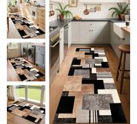 SUCERU Runner Rugs Non-Slip Washable Carpet Runners for Hallway Brown Black Indoor Entryway Mats 120X300CM Carpets Living Room Bedroom Kitchen Floor Mat Doormat