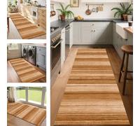 SUCERU Runner Rugs Non-Slip Washable Carpet Runners for Hallway Brown Indoor Entryway Mats 120X300CM Carpets Living Room Bedroom Kitchen Floor Mat Doormat