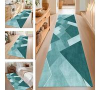 SUCERU Runner Rugs Non-Slip Washable Carpet Runners for Hallway Cyan Antifouling Indoor Entryway Mats 70X400CM Polyester Area Carpets Living Room Bedroom Kitchen Floor Mat Doormat