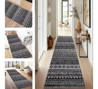 SUCERU Runner Rugs Non-Slip Washable Carpet Runners for Hallway Dark Grey Black Antifouling Indoor Entryway Mats 80X150CM Polyester Area Carpets Living Room Bedroom Kitchen Floor Mat Doormat