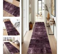 SUCERU Runner Rugs Non-Slip Washable Carpet Runners for Hallway Dark Pink Antifouling Indoor Entryway Mats 90X300CM Polyester Area Carpets Living Room Bedroom Kitchen Floor Mat Doormat