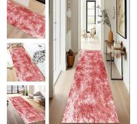 SUCERU Runner Rugs Non-Slip Washable Carpet Runners for Hallway Dark Red Abstract Antifouling Indoor Entryway Mats 70X330CM Polyester Area Carpets Living Room Bedroom Kitchen Floor Mat Doormat