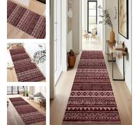 SUCERU Runner Rugs Non-Slip Washable Carpet Runners for Hallway Dark Red Antifouling Indoor Entryway Mats 50X300CM Polyester Area Carpets Living Room Bedroom Kitchen Floor Mat Doormat