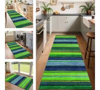 SUCERU Runner Rugs Non-Slip Washable Carpet Runners for Hallway Green Blue Brown Indoor Entryway Mats 120X250CM Area Carpets Living Room Bedroom Kitchen Floor Mat Doormat