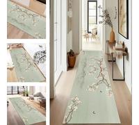 SUCERU Runner Rugs Non-Slip Washable Carpet Runners for Hallway Green Brown Pink Antifouling Indoor Entryway Mats 90X300CM Polyester Area Carpets Living Room Bedroom Kitchen Floor Mat Doormat
