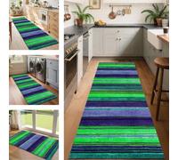 SUCERU Runner Rugs Non-Slip Washable Carpet Runners for Hallway Green Purple Indoor Entryway Mats 120X300CM Area Carpets Living Room Bedroom Kitchen Floor Mat Doormat