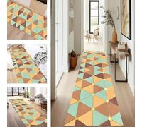 SUCERU Runner Rugs Non-Slip Washable Carpet Runners for Hallway Green Red Orange Antifouling Indoor Entryway Mats 90X200CM Polyester Area Carpets Living Room Bedroom Kitchen Floor Mat Doormat