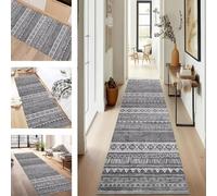 SUCERU Runner Rugs Non-Slip Washable Carpet Runners for Hallway Grey Antifouling Indoor Entryway Mats 50X120CM Polyester Area Carpets Living Room Bedroom Kitchen Floor Mat Doormat