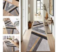 SUCERU Runner Rugs Non-Slip Washable Carpet Runners for Hallway Grey Black Brown Indoor Entryway Mats 120X250CM Carpets Living Room Bedroom Kitchen Floor Mat Doormat
