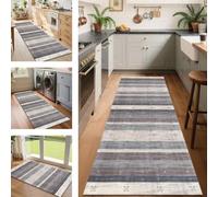 SUCERU Runner Rugs Non-Slip Washable Carpet Runners for Hallway Grey Blue Brown Indoor Entryway Mats 120X300CM Area Carpets Living Room Bedroom Kitchen Floor Mat Doormat