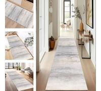 SUCERU Runner Rugs Non-Slip Washable Carpet Runners for Hallway Light Brown Grey Antifouling Indoor Entryway Mats 40X180CM Polyester Area Carpets Living Room Bedroom Kitchen Floor Mat Doormat