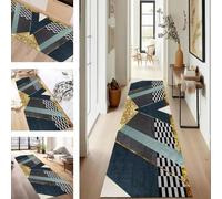 SUCERU Runner Rugs Non-Slip Washable Carpet Runners for Hallway Multicolour Antifouling Indoor Entryway Mats 90X300CM Polyester Area Carpets Living Room Bedroom Kitchen Floor Mat Doormat