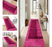 SUCERU Runner Rugs Non-Slip Washable Carpet Runners for Hallway Pink Antifouling Indoor Entryway Mats 40X200CM Polyester Area Carpets Living Room Bedroom Kitchen Floor Mat Doormat