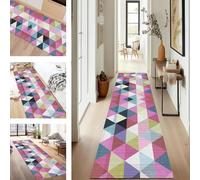 SUCERU Runner Rugs Non-Slip Washable Carpet Runners for Hallway Pink Blue Green Red Antifouling Indoor Entryway Mats 80X100CM Polyester Area Carpets Living Room Bedroom Kitchen Floor Mat Doormat