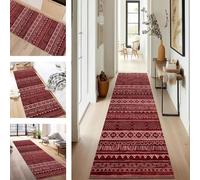 SUCERU Runner Rugs Non-Slip Washable Carpet Runners for Hallway Red Antifouling Indoor Entryway Mats 40X90CM Polyester Area Carpets Living Room Bedroom Kitchen Floor Mat Doormat