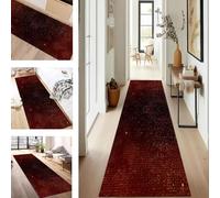 SUCERU Runner Rugs Non-Slip Washable Carpet Runners for Hallway Red Black Abstract Antifouling Indoor Entryway Mats 40X60CM Polyester Area Carpets Living Room Bedroom Kitchen Floor Mat Doormat