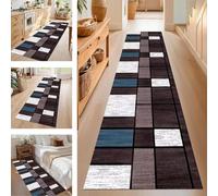 SUCERU Runner Rugs Non-Slip Washable Carpet Runners for Hallway Red Black White Antifouling Indoor Entryway Mats 100X300CM Polyester Area Carpets Living Room Bedroom Kitchen Floor Mat Doormat