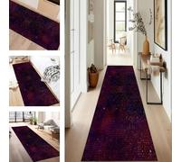 SUCERU Runner Rugs Non-Slip Washable Carpet Runners for Hallway Red Blue Abstract Antifouling Indoor Entryway Mats 120X300CM Polyester Area Carpets Living Room Bedroom Kitchen Floor Mat Doormat