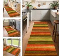 SUCERU Runner Rugs Non-Slip Washable Carpet Runners for Hallway Red Green Brown Indoor Entryway Mats 120X250CM Area Carpets Living Room Bedroom Kitchen Floor Mat Doormat