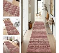 SUCERU Runner Rugs Non-Slip Washable Carpet Runners for Hallway Red Vintage Antifouling Indoor Entryway Mats 60X240CM Polyester Area Carpets Living Room Bedroom Kitchen Floor Mat Doormat