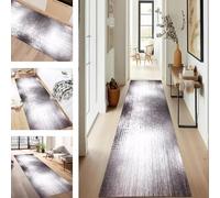 SUCERU Runner Rugs Non-Slip Washable Carpet Runners for Hallway White Brown Abstract Antifouling Indoor Entryway Mats 60X200CM Polyester Area Carpets Living Room Bedroom Kitchen Floor Mat Doormat