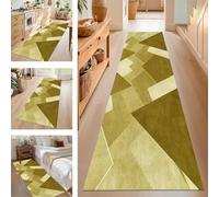 SUCERU Runner Rugs Non-Slip Washable Carpet Runners for Hallway Yellowgreen Antifouling Indoor Entryway Mats 110X180CM Polyester Area Carpets Living Room Bedroom Kitchen Floor Mat Doormat