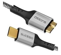 SUCESO 10 Gbps USB C to Micro B Cable Hard Drive Cable USB 3.1 Micro B to Type C Compatible with iPhone, MacBook Pro/Air,iPad,Samsung Galaxy S24,WD Toshiba Westgate Seagate External Portable etc-0.5M
