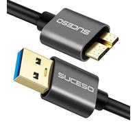 SUCESO Hard Drive Cable USB 3.0 A to Micro B 5Gbps Compatible with Portable External Hard Drive, My Passport,WD Elements,Seagate Expansion, Toshiba, LaCie, Maxtor, Samsung M3 1TB/Galaxy S5/Note 3-2M