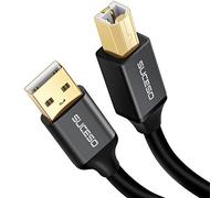 SUCESO Printer Cable USB 3M/10FT 2.0 Type A Male to B Male Printer Scanner Cord 24K Gold Plated Compatible with Canon, HP DeskJet/Envy, Lexmark, Dell, Xerox, Samsung and Other USB B Devices