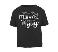 Such a Big Miracle for Such a Little Guy Statement [BBY5] Short Sleeve Cotton Toddler t Shirt, 1-2 Years, Black
