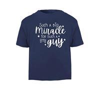 Such a Big Miracle for Such a Little Guy Statement [BBY5] Short Sleeve Cotton Toddler t Shirt, 1-2 Years, Navy