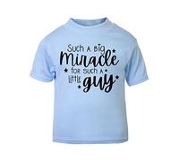 Such a Big Miracle for Such a Little Guy Statement [BBY5] Short Sleeve Cotton Toddler t Shirt, 2-3 Years, Pastel Blue
