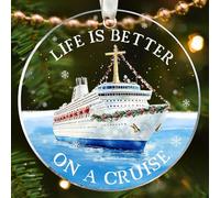 SUCHAGIFT Cruise Ship Ornament - Travel Ornaments for Christmas Tree, Nautical Anchors Ornaments - Travel Cruise Ship Gifts for Cruisers, Sailors, Women, Men, Lovers - Acrylic Christmas Ornament 2025