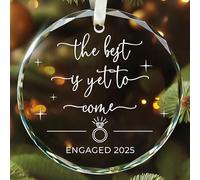 SUCHAGIFT Engagement Gifts for Couples - Gifts for Newly Engaged Couples - Happy Engagement Gift Ideas for Her, Bride to Be - Just Engaged Gift for Her, Friends - Glass Ornament 2025