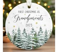 SUCHAGIFT Grandparents Gifts - First Time Grandparents Gifts for Grandma, Grandpa - Christmas Ornaments for New Expecting Grandma Grandpa, Grandparent to Be - Ceramic Christmas Ornament 2025