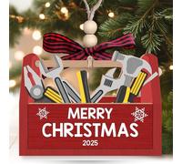 SUCHAGIFT Toolbox Ornament - Tool Box Christmas Ornaments, Tool Ornaments for Christmas Tree - Handyman Gifts for Men, Mechanic Gifts for Men - Wood Ornament 2025