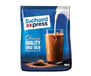Suchard Express 400 g bag, drink powder for hot chocolate, refill bag, cocoa for cold or warm milk