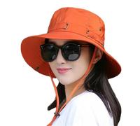 SuChengSS Bucket Hat Large Brim Fisherman Hat Reversible Spring Summer Hat for Men Women Streetwear Hat Hiphop Buckets Cap-Orange