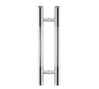 SUCHETA Modern Sliding Barn Door Handles,Double Sided Round Bar Modern Door Handle for Office Shop Wooden Door,Stainless Steel Door Handle with Installation Tools (Size:50cm(19 3/4")*30cm)