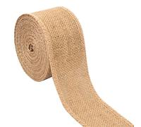 suchkawe 10M Natural Burlap Ribbon, Hessian Ribbon Craft Jute Linen Ribbon Roll for Crafts, Wedding, Christmas Decorations(6cm)