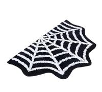 Suchkeit Spider Web Black Halloween Bathroom Rugs Non Slip Machine Washable, Funky Gothic Spooky Cute Fun Bath Mat Half Circle Shower Floor Rugs Halloween Bathroom Decor Ultra Soft Great Absorbency
