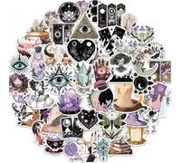 Suchoow 50 Pieces Witch Stickers, Vintage Stickers, Self-Adhesive Sticker for DIY Scrapbook, Laptop, Planner, Journal, Suitcase, Notebooks, Skateboard, Guitar