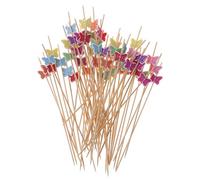 SUCHUANGUANG 100Pieces 12cm Butterfly Food Picks Dessert Buffet Fruit Salad Fork Cake Muffin Party Vegetable Sticks Cocktail Toothpicks Fork Picks