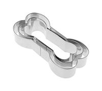 SUCHUANGUANG 3Pieces/Set Dog Bone Shaped Cookie Cutter Mold Stainless Steel Pastry Biscuit Cake Baking Mould Silver Stainless Steel Biscuit Mold