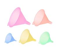 SUCHUANGUANG 5Pcs Colorful Plastic Funnel Small Medium Large Variety Liquid Oil Kitchen Set Plastic
