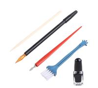 SUCHUANGUANG 5PCS Tool with Dual-tip Scratch Pen Repair Ink Scratching Tool Wooden Stylus Clean Brush for Art Drawing Plastic, Wood