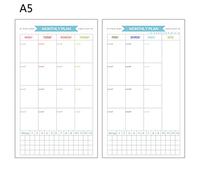 SUCHUANGUANG 6 Holes Refill Inner Paper Diary Week Month Planner for A5 Loose Leaf Notebook Refill Inner Paper C#