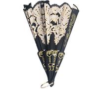 SUCHUANGUANG Black Spanish Wedding Lace Silk Folding Hand Held Flower Fan